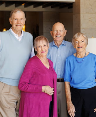 A portrait of the four residents featured in the resident-led clubs story.